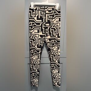H&M Black and Cream Geometric Joggers